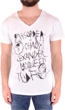 Alexander McQueen 9604up 602012 T-shirt- Wit- Ss 18- MCQ Logo - Heren - T-shirts - Wit - XS - Tops