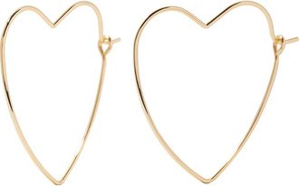 Brook & York Sandy Heart Hoop Earrings in Gold at Nordstrom