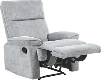 Beliani Beliani - Sill&oacute;n Tapizado En Poli&eacute;ster Con Reposapi&eacute;s Estilo Moderno Gris Everton