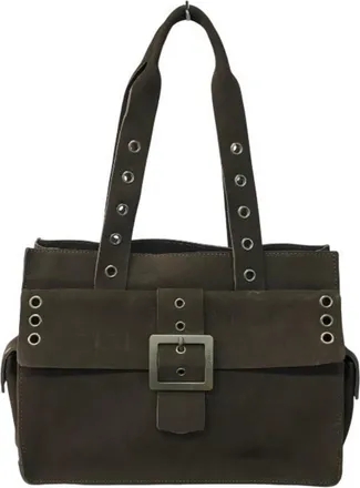 Dolce & Gabbana Brown Suede Leather Tote Bag (Pre-Owned)