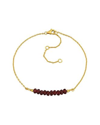Rina Limor Silver 0.97 Ct. Tw. Garnet Bead Bar Bracelet