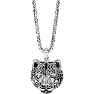 Effy Mens Sterling Silver Tiger Pendant Necklace at Nordstrom Rack, Size 22