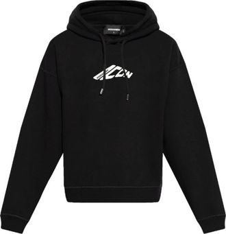 Dsquared2 Hoodie met grafische print - Heren - Hoodies - Zwart - S - Katoen - Hoodies & sweatvesten