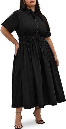 City Chic Lana Shirtdress in Black at Nordstrom, Size Xxs