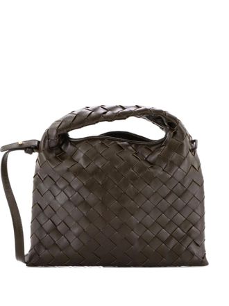 Bottega Veneta Borsa a tracolla Hop mini in nappa con design Intrecciato e manico - Verde