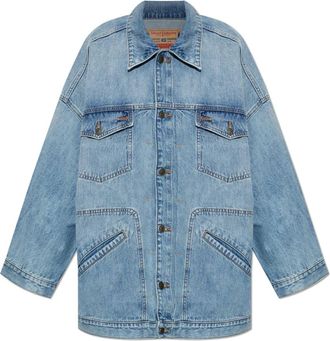 Diesel De-Lin Denim Jacket - Dames - Spijkerjassen - Blauw - S - Denim - Jassen