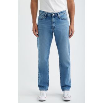 Mavi Zach Straight Leg Cotton & Linen Jeans in Mid Linen Denim at Nordstrom, Size 29 X 32