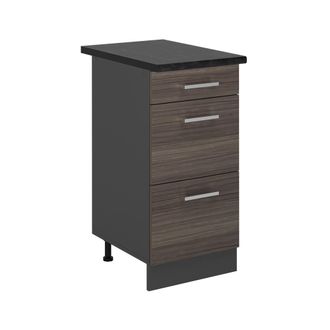 Vicco Mueble Bajo De Cocina R-line, Gris Noble, 40 Cm Con Cajones, Et Antracita