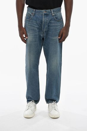 Saint Laurent Straight-Leg Jeans with 21cm Logo Buttons Saint Laurent