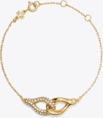Tory Burch Womens Interlocking Wishbone Bracelet, One Size