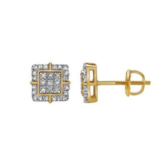 LuvMyJewelry Jubilo 10K Yellow Gold Diamond Unisex Earrings - 0.26 Cts at Nordstrom