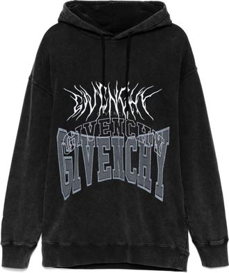 Givenchy embroidered hoodie - men - Cotton - S - Black