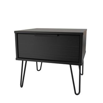 Welcome Furniture Haiti Ready Assembled Bedside Table with 1 Drawer - Black Matt - Welcome Furniture | TJ Hughes