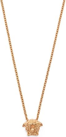 Versace Medusa Head Motif Cable-Link Necklace in Gold-Tone Brass