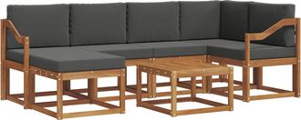 vidaXL Conjunto De Sof&aacute;s De Exterior 7 Uds. Natural Y Antracita Vidaxl