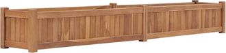 vidaXL Arriate Elevado Madera Maciza De Teca 200x30x25 Cm Vidaxl