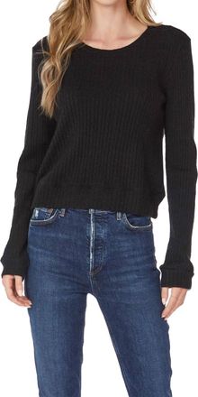 bobi Crewneck Pullover Cable Knit In Black