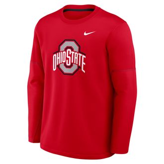 Nike Ohio State Sideline Coaches Nike Mens Therma-FIT College Long-Sleeve T-Shirt in Red | 03BR064YOH-6P4