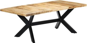vidaXL Vidaxl - Mesa De Comedor De Madera Maciza De Mango 200x100x75 Cm