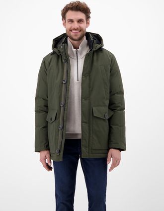 Lerros Wintermantel LERROS Herren Wintermantel mit Kapuze, Herren, Gr. XXL, original olive, 100% Polyester, M&auml;ntel Wintermantel