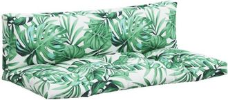 vidaXL Cojines Para Palets 2 Unidades Tela Estampado De Hojas Vidaxl