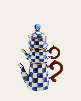 MacKenzie-Childs Royal Check Stackable Coffee Set