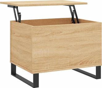 vidaXL Mesa De Centro Madera Contrachapada Roble Sonoma 60x44,5x45 Cm Vidaxl