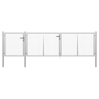 Berkfield Home Garden Gate Steel 400x100 cm Silver