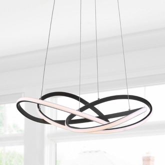 Jonathan Y Designs Alexia 25 Abstract Integrated LED Metal Adjustable Pendant