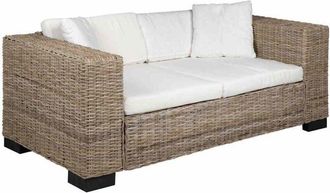 vidaXL Vidaxl - Divano a 2 Posti 7 pz in Rattan Naturale