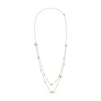 House of Brilliance Gold 1/2 Cttw Diamond and Pearl Double Strand Station Necklace in Pink at Nordstrom