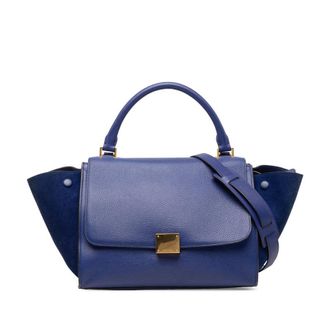 Celine Pre-owned Celine Small Calfskin and Suede Trapeze Satchel Ladies 5DL5DUJMNYRS3DNU