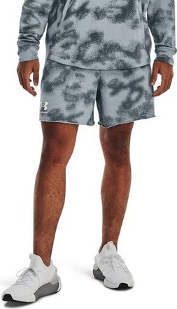 Under Armour Mens Rival Terry Fleece Shorts - Blue/Grey Size XXL