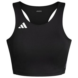 adidas ADIzero Essentials Running Crop Top Sport-BH f&uuml;r Damen | schwarz