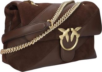 Pinko Love Puff Classic Schoudertas - Dames - Schoudertassen - Bruin - ONE Size - Wol - Tassen
