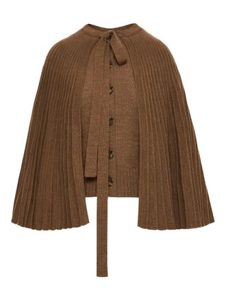 Oscar De La Renta ribbed tie sweater - Brown