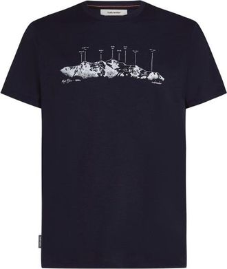 Icebreaker Merino 150 Tech Lite S/S Tee The Peaks Merinoshirt f&uuml;r Herren | blau