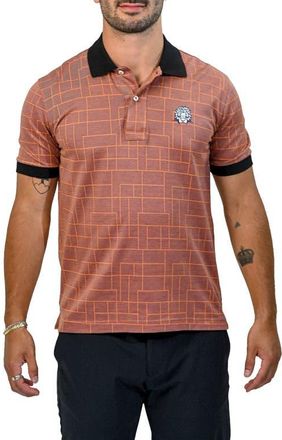 Maceoo Mozart Lines Tipped Polo in Orange at Nordstrom, Size 3