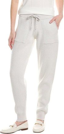 Eleventy Womens White-Grey Knit Drawstring Trousers, Size XXS