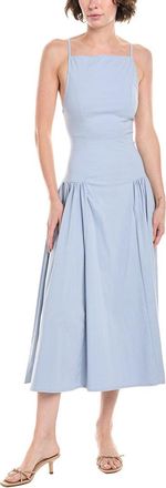WeWoreWhat Flare Panel Linen-Blend Midi Dress