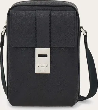 Ferragamo Men Hug buckle cross body bag Black
