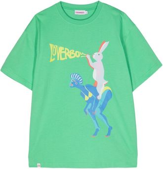 Charles Jeffrey Loverboy graphic-print organic cotton T-shirt - unisex - Organic Cotton - S - Green