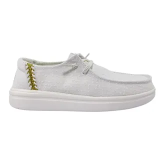 Hey Dude 100 White - female - Hey Dude - Laced Shoes - White - 8 UK - Shoes