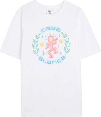 Casablanca Casablanca Dance Joy Printed Cotton T-shirt - White - XL