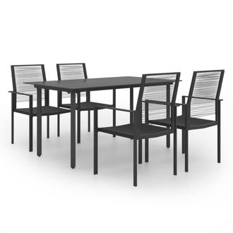 Berkfield Home 5 Piece Garden Dining Set in Black