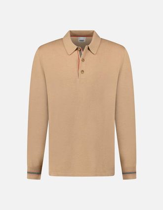 Burberry Mens Burberry Pace Signature Stripe Wool Polo Camel - Cream - Size: 42