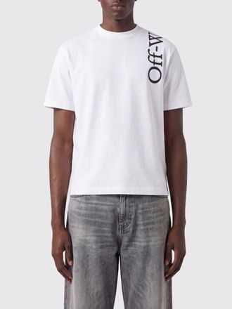 Off-white Cotton Crew Neck T-Shirt with Contrasting Logo