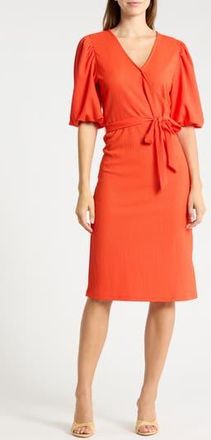 Ichi Textured Wrap Dress in Grenadine Red at Nordstrom Rack, Size X-Large
