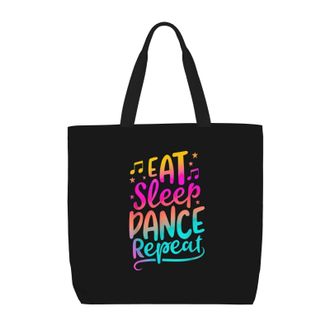 Generic Women Handbag Eat Sleep Dance Repeat Ladies Shopping Shoulder Bag Lightweight Fashion Shopping Bags, For Graduation, Christmas, School, Swim, Wedding