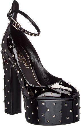 Valentino Rockstud Patent Platform Sandal